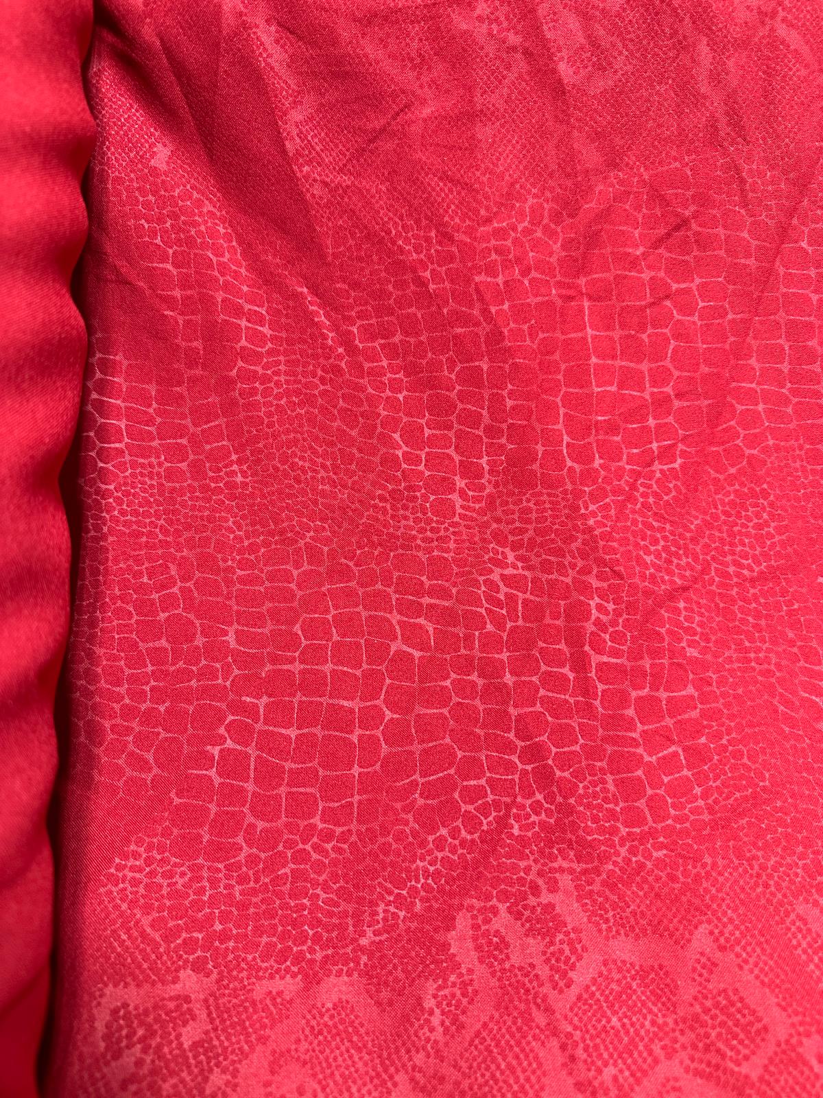 Faux Leather Snake Skin - Red