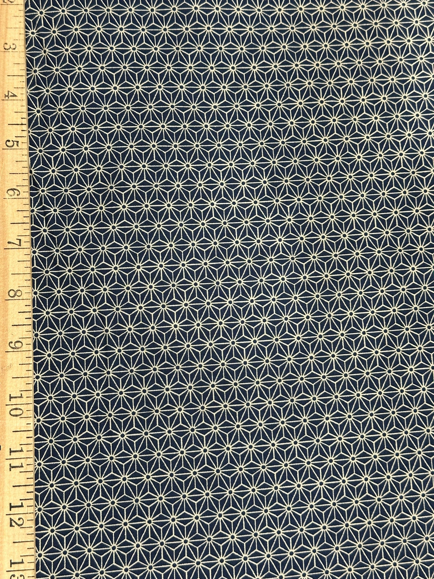 Sevenberry Cotton Print - Asanoha (Navy/Gold)