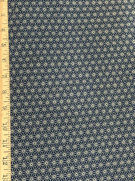 Sevenberry Cotton Print - Asanoha (Navy/Gold)