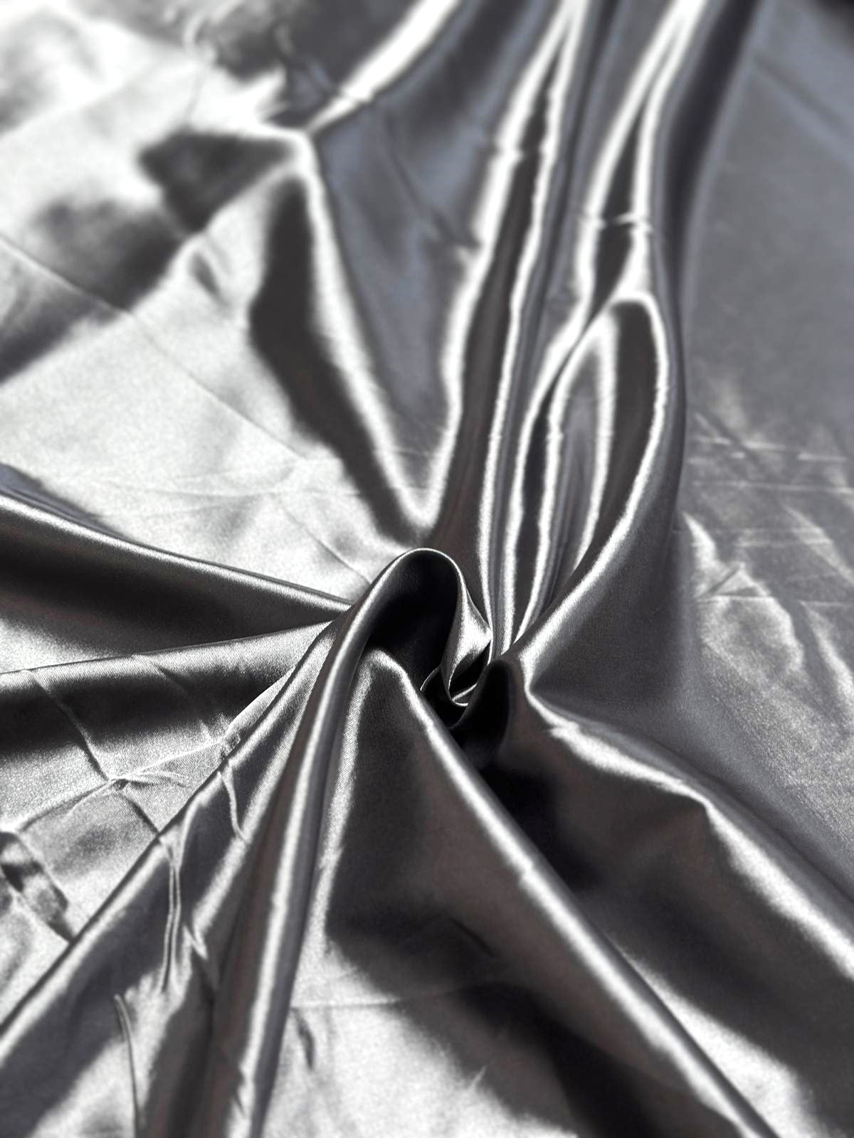 Stretch Satin - Charcoal