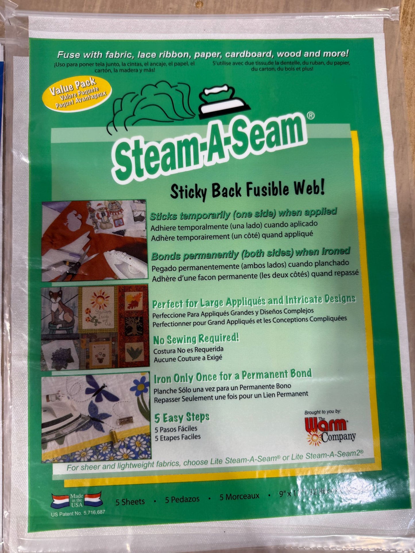 Steam-A-Seam - 9" x 12" Sheets