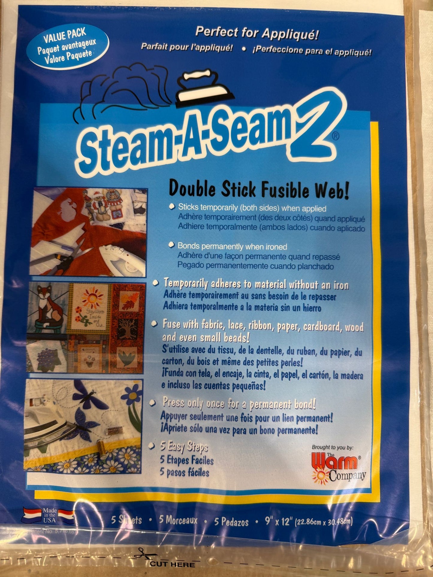 Steam-A-Seam 2 - 9" x 12" Sheets