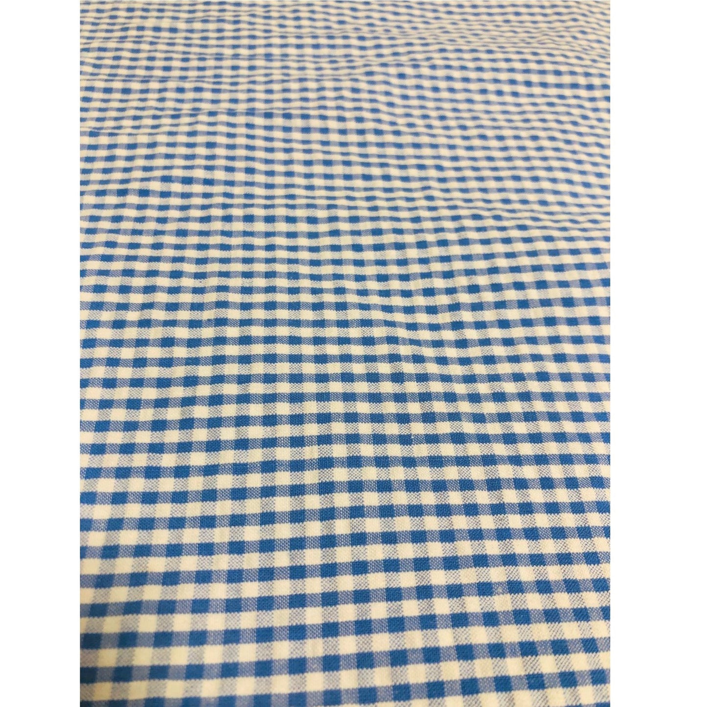 Cotton Seersucker - Blue Plaid