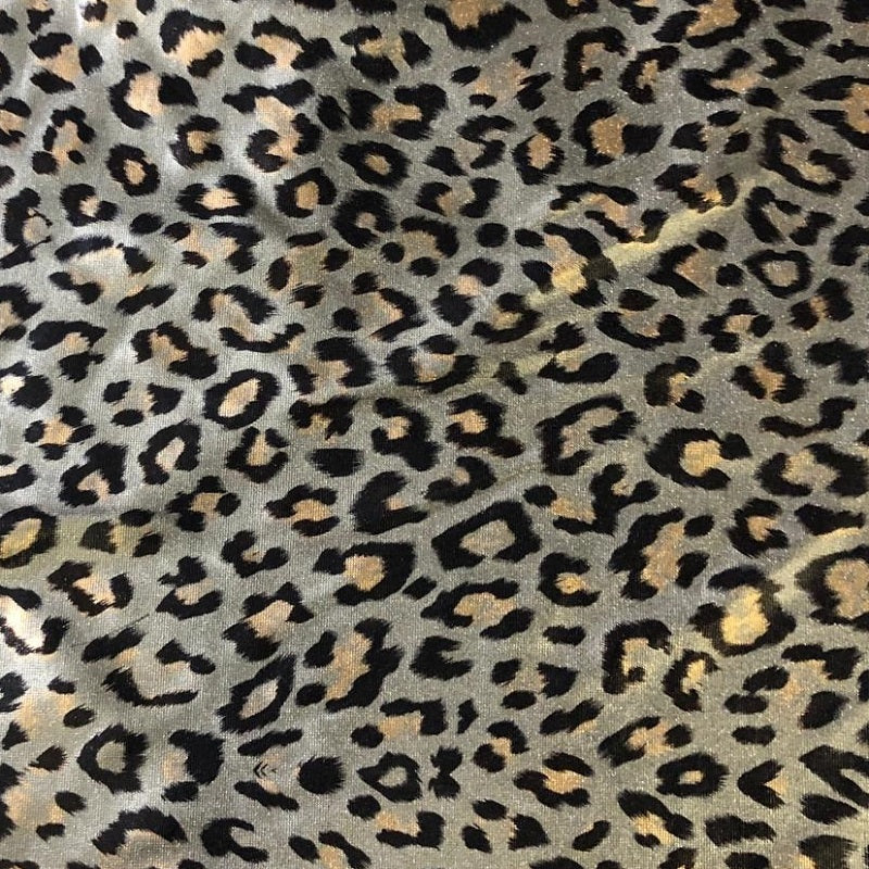 Stretch Lame - Leopard Print A