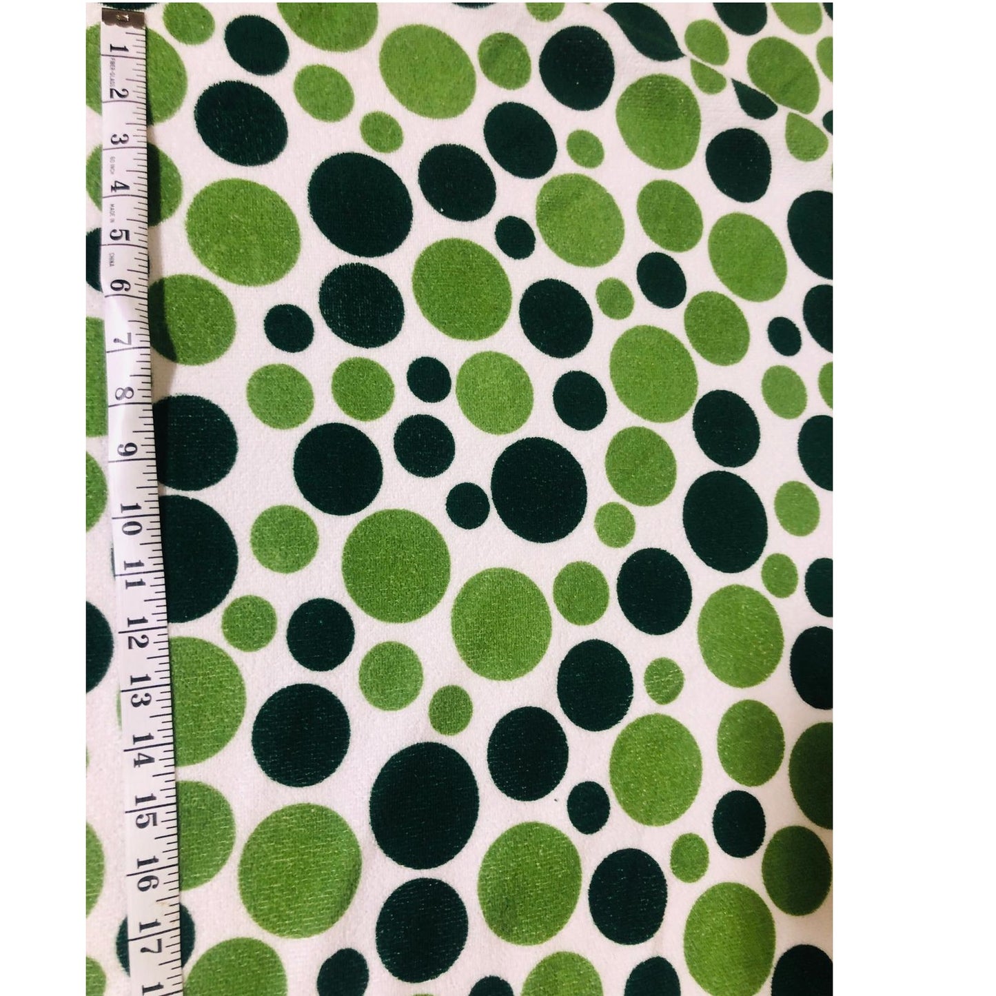 Printed Micro Terry - Green Dots