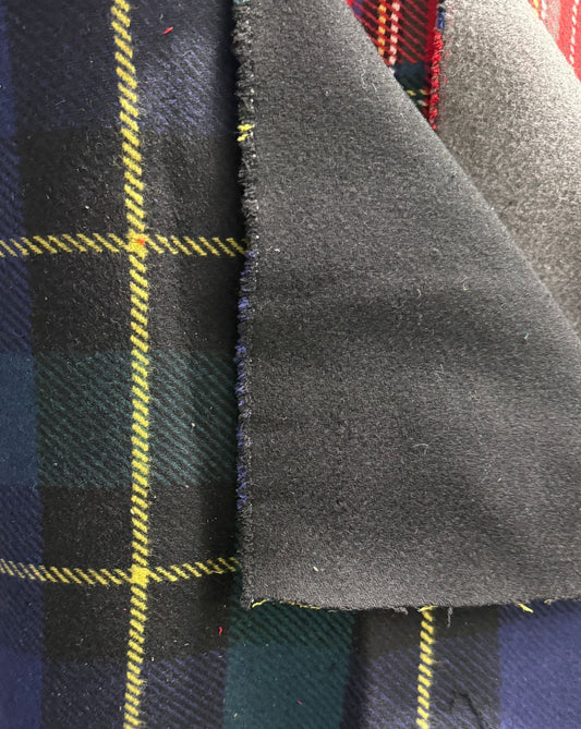 Heavy Wool Blend Plaid - Blue