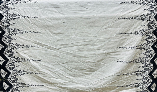 Cotton Eyelet - Navy Embroidered