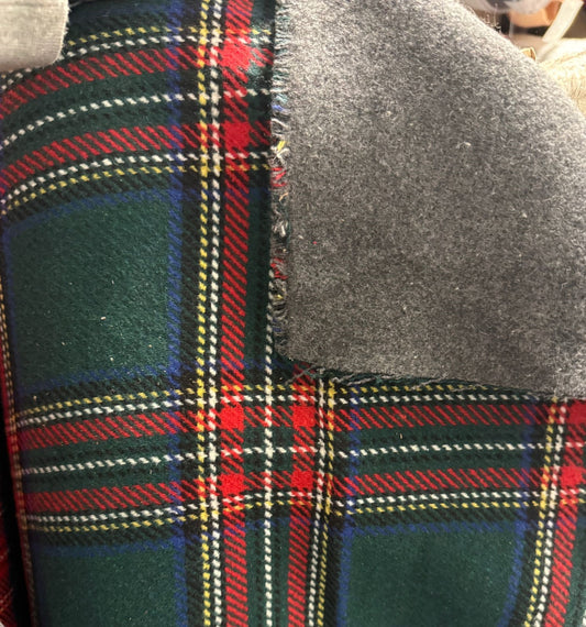 Heavy Wool Blend Plaid - Hunter Green