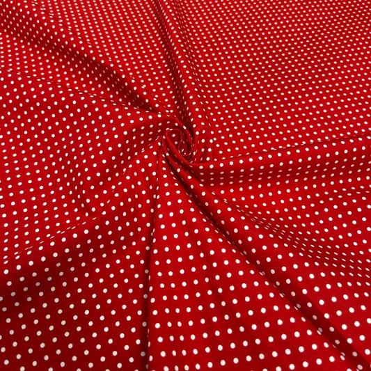 Sevenberry Cotton - Red/White Polka Dot