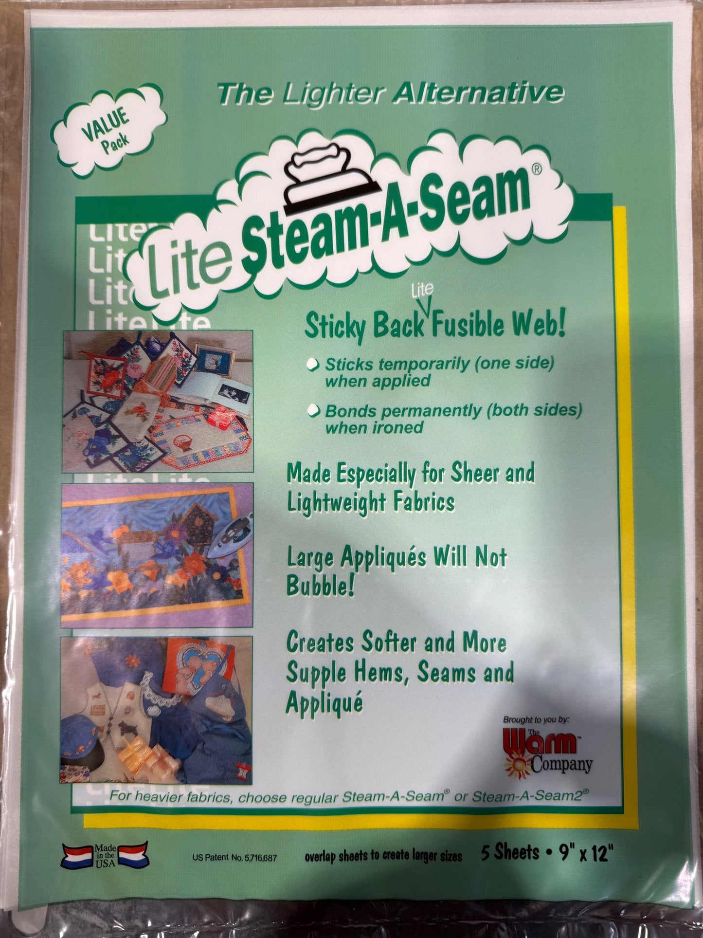 Steam-A-Seam (Lite) - 9" x 12" Sheets