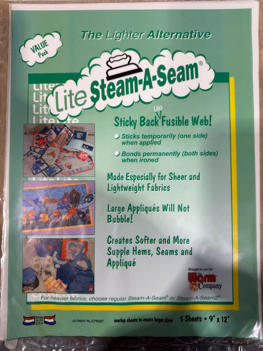 Steam-A-Seam (Lite) - 9" x 12" Sheets
