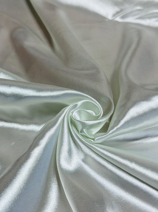 Stretch Satin - White