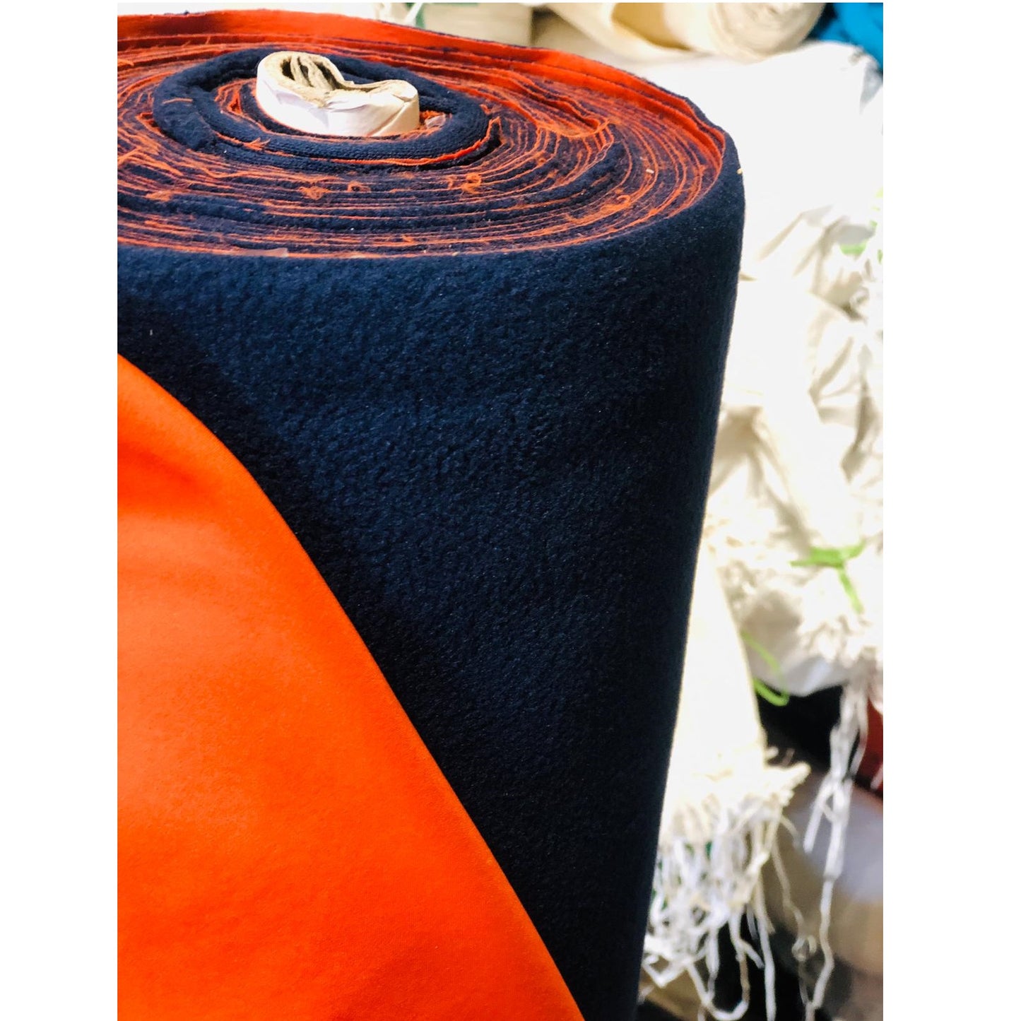 Soft Shell Fleece - Navy/Orange