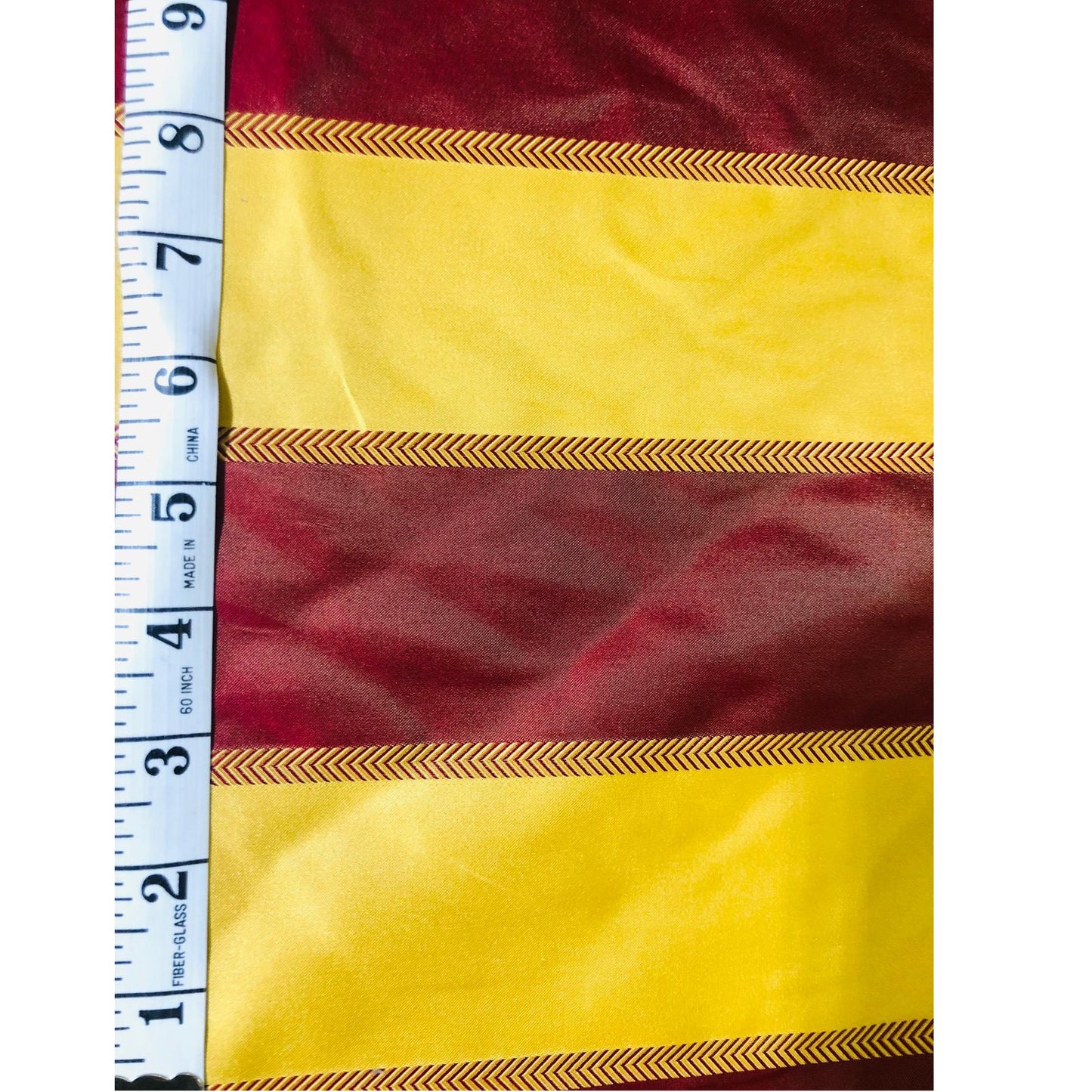 Silk Taffeta - Red/Gold Stripe