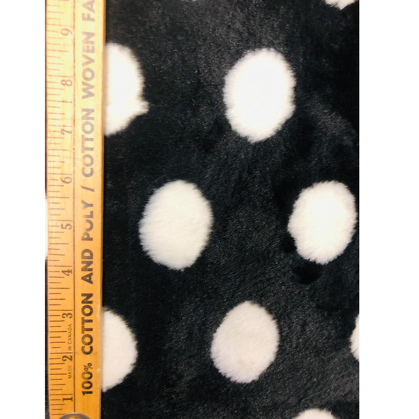 Faux Fur - Black/White Polka Dot