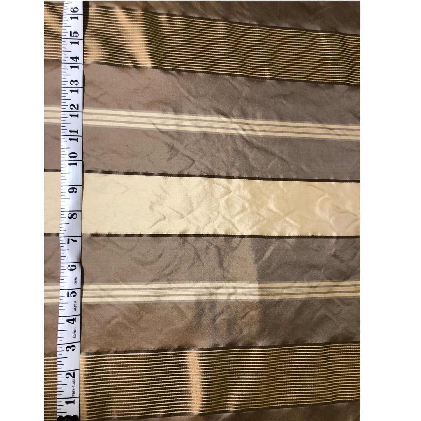Silk Taffeta - Brown Stripe