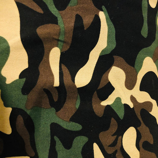 Printed Canvas - Green Camouflage