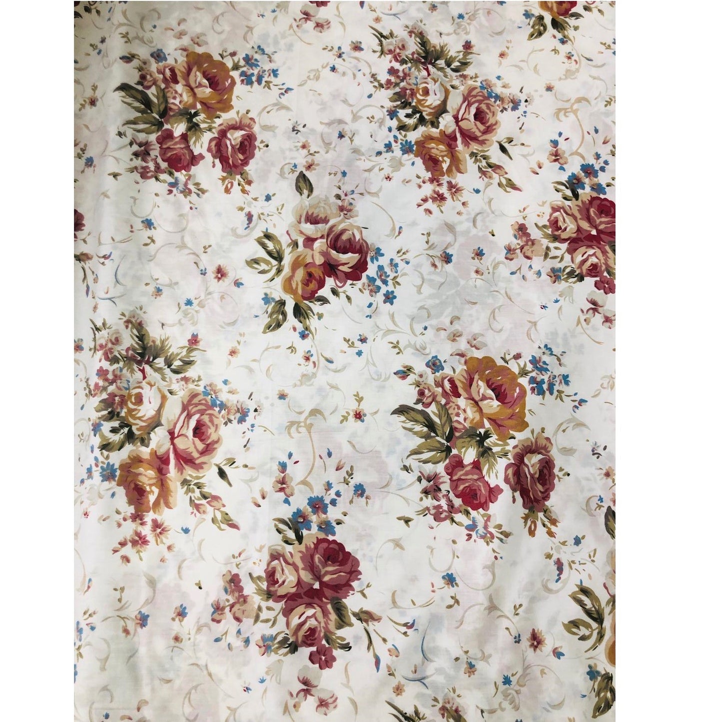 Poly Cotton Sheeting - Floral Print B (90")