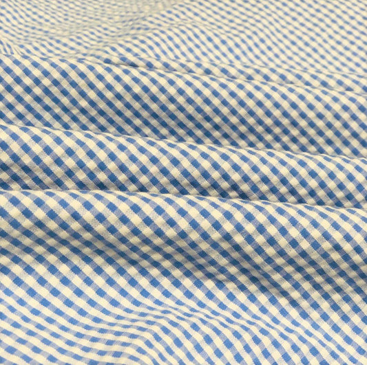 Cotton Seersucker - Blue Plaid